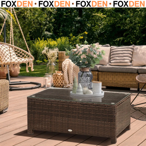 Outdoor rattan coffee table - coffee,