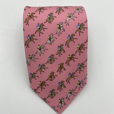 Allyn Horse And Jockey Pink Silk Tie