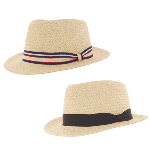 Summer straw hat - straw, black