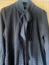 Ladies Zara Black Pussybow Neck Tie Blouse XL
