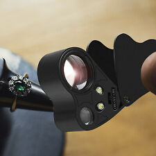 30X 60X Magnifying Loupe Jewelry Eye Glass Magnifier LED Light Jewelers Loop