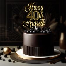 Personalised Mirrored Acrylic Happy 21st 18th Birthday Cake Topper Any Age Name