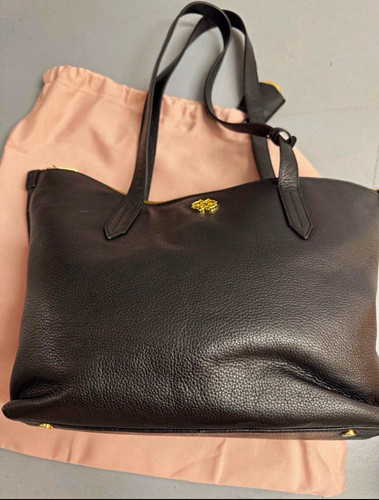 Radley black leather handbag - black,