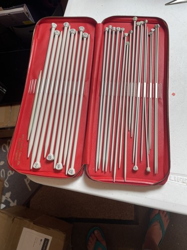 Knitting needles vintage red - knitting,