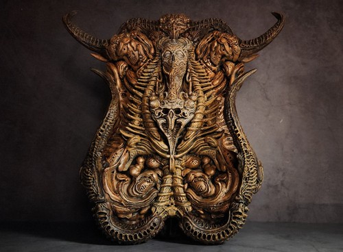Giger style necronomicon - h.r,