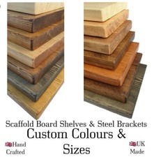 Reclaimed Wood Shelf  Scaffold Board Shelves Brackets Rustic Industrial Shelving