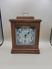 Ridgeway Desk Mantel Clock Real Oak Wood Quartz Movement USA Tested Works