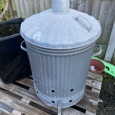 90 Litre Incinerator Fire Bin Heavy Duty Hardly Used KT65BS Steve 