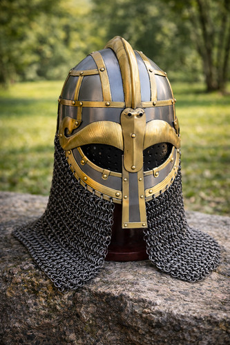 Handmade viking helmet steel - helmet,