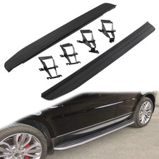 BLACK + SILVER SIDE STEPS RUNNING BOARDS FOR RANGE ROVER SPORT L494 L405 13-21