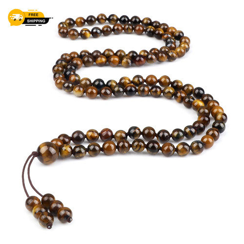 Tiger eye 108 mala prayer - tiger,