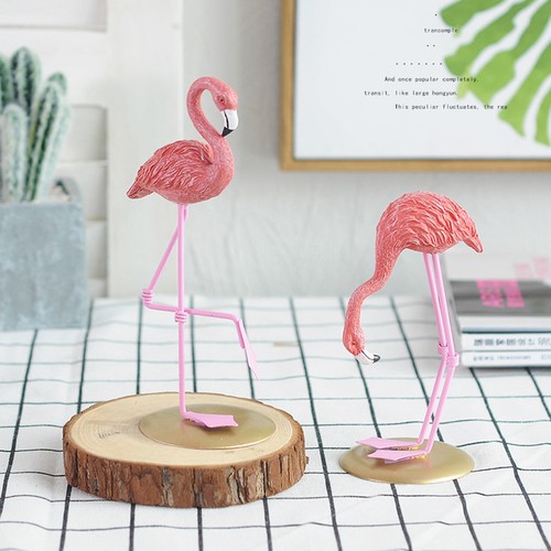 Wooden flamingo home ornament - wooden,