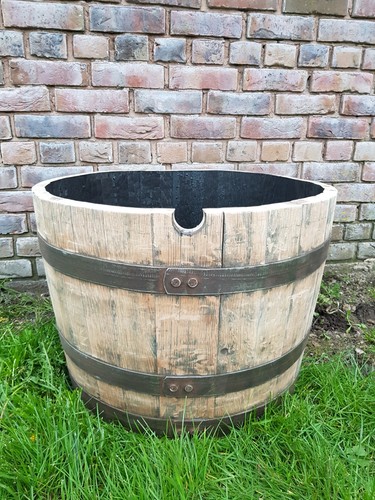 Half whiskey barrel planter - barrel,