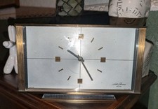 1970s Retro Style Quartz Gold Mantel Clock Seth Thomas  Scotland stylish vintage