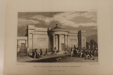 B/W PRINT 1800S THE WELLINGTON ROOMS MOUNT PLEASANT  20CM BY 13CM P1775