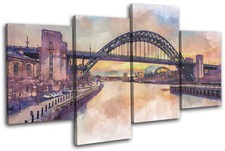 Tyne Bridge Newcastle Landmarks MULTI CANVAS WALL ART Picture Print
