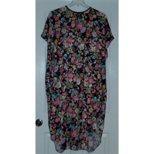 Vintage 70s black floral - 70s,