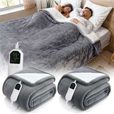 Electric Heated Throw Blanket Electric Warm Fleece Washable 8 Heat Setting Timer
