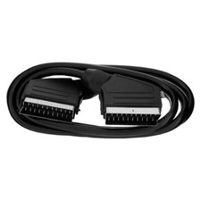 1 meter Long SCART Lead Cable FULLY WIRED 21 Pin RGB SKY TV DVD NICKEL