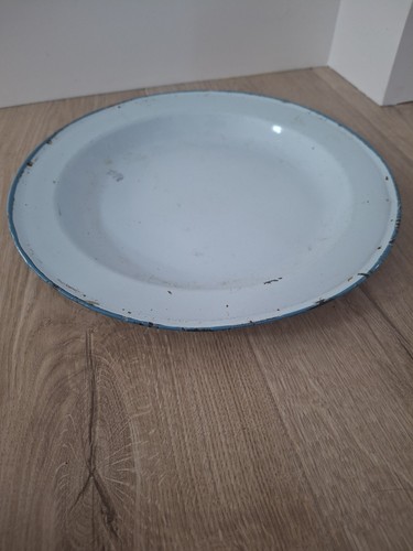 Vintage enamel plate - vintage, pale