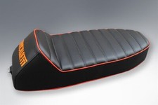 Vespa PX PE LML 2T T5 Classic Ancillotti Seat in Black Orange Logo 010010