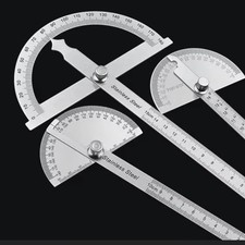 Stainless Steel Protractor Angle Finder Ruler 180° Measuring Tool Woodworking