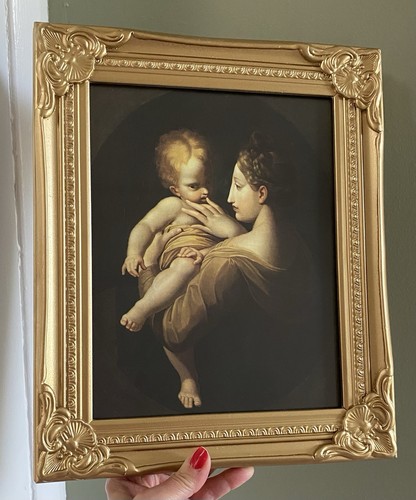 Vintage madonna child - &, framed