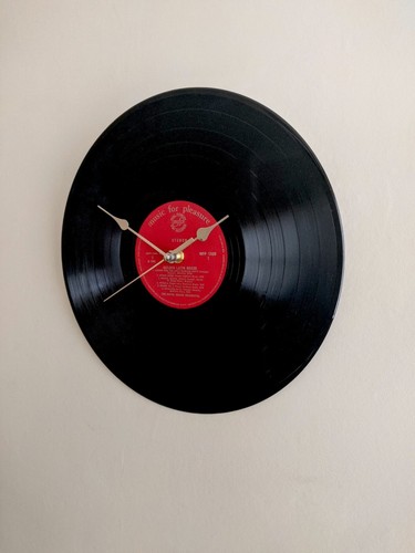 Hand made vinyl record clock - vinyl,