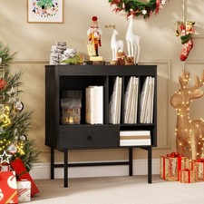 Turntable Stand Large Record Player Stand-Black