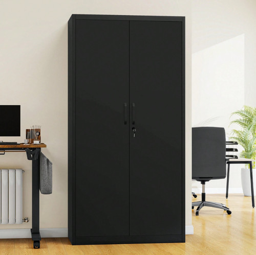 Tall black metal storage - tall,