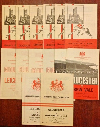 Gloucester rugby programmes - rugby,