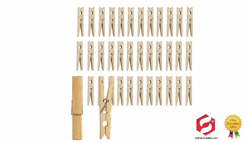 Solid wooden clothes pegs - 36,