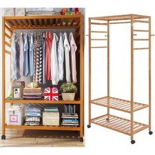 Heavy Duty Wooden Clothes Rail