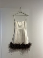 Zara Satin Feathered Dress In