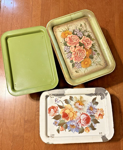 Vtg mcm metal lap set - metal,