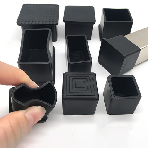 Square rubber chair ferrules - rubber,