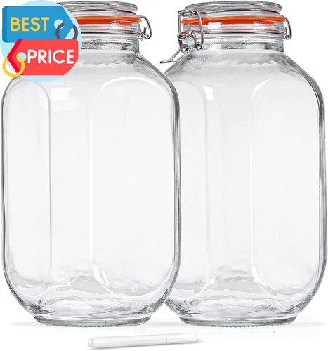 Gallon square glass storage - square,