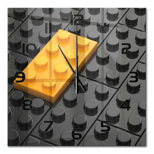 Square glass wall clock silent - square,