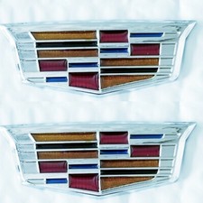 2PCs Cadillac Emblem Car Badge Decal Sticker CTS SRX STS ATS XLR SLS CT6   1SET