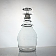 Georgian plain Prussian style three ring decanter
