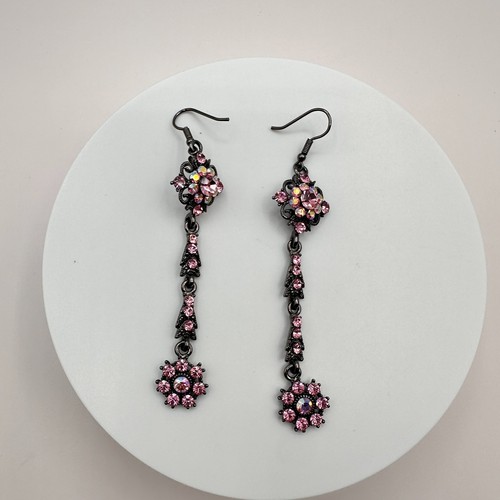 Vintage 90s pink glass drop - 90s,