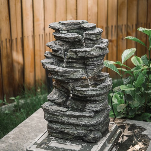 Natural slate garden - slate, water