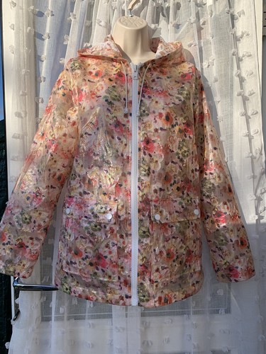 Transparent pink floral pvc - transparent,