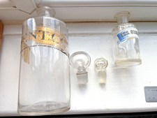 2 clear glass Antique