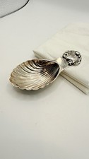 Vintage & Rare T S & Son Solid Sterling Scallop Shell Tea Caddy Spoon