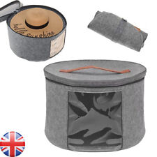 Large Round Hat Storage Box for Women Men Travel Organizer Case w/ Dustproof Lid