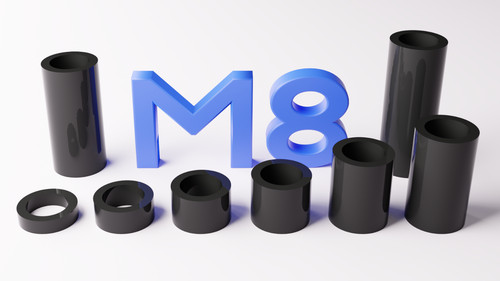 Black plastic spacers - black,