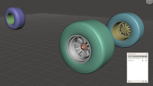Wheels tires and - 1/18, brake