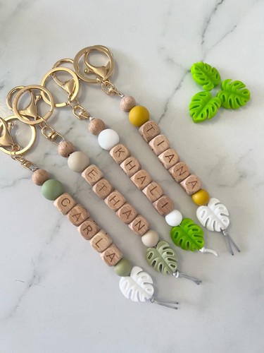 Personalised keyring beaded - personalised,