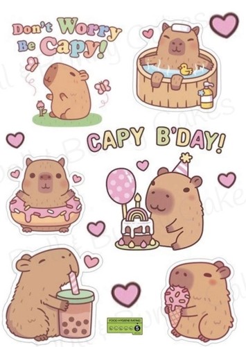 Capybara edible cake toppers - capybara,